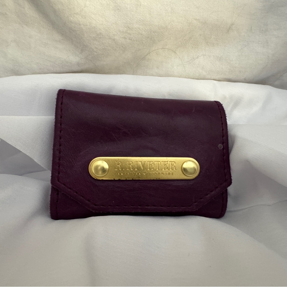 R.Riveter purple small leather wallet (made in USA by service members families)